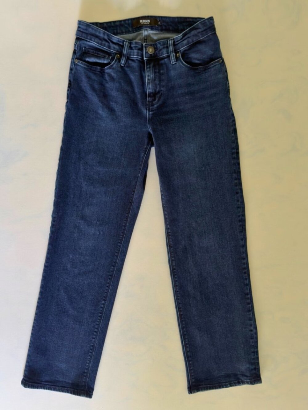 Hudson Dark Wash Heavyweight Straight Leg Stretch Style Denim Jeans